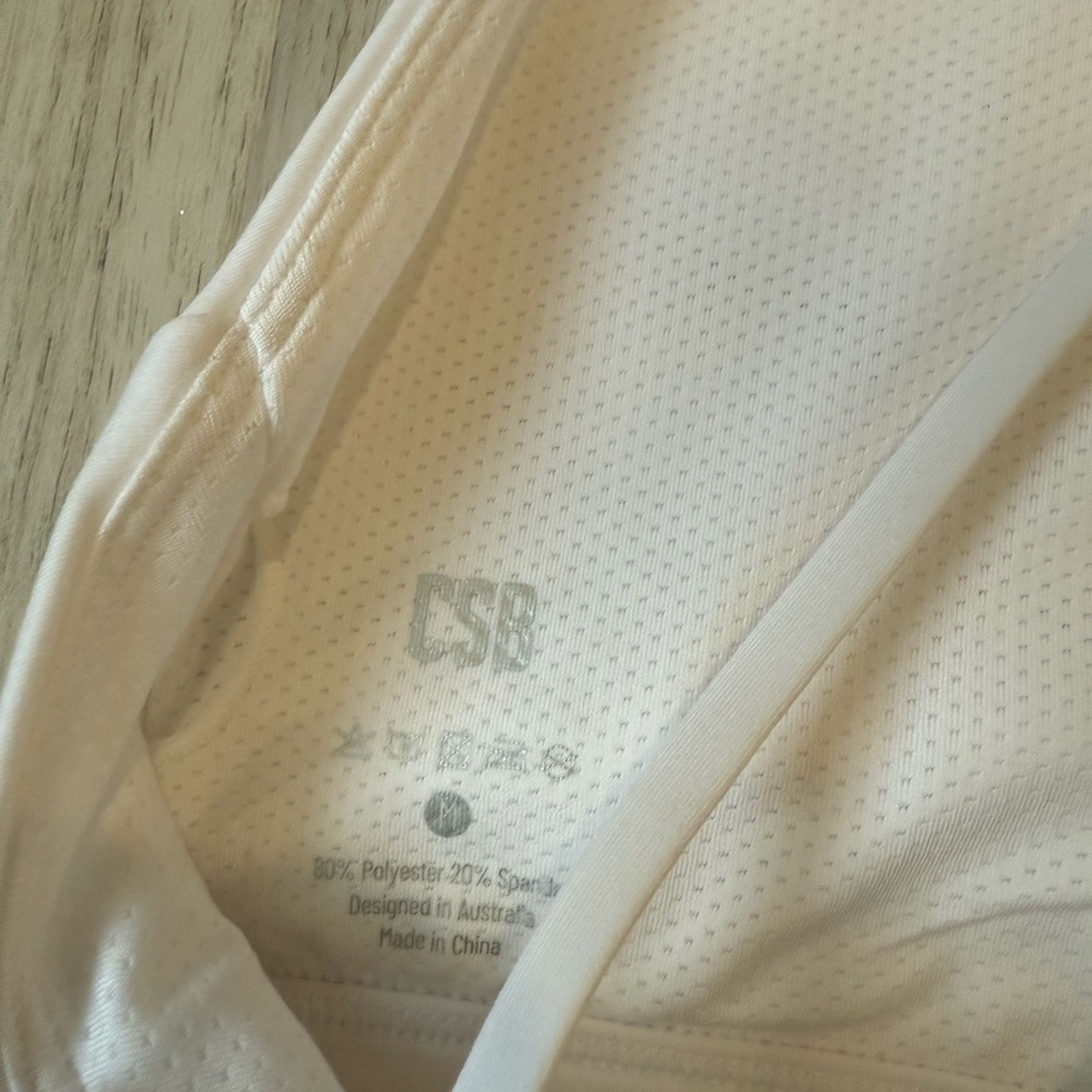 CSB White Racerback Sports Bra - Picture 6 of 6
